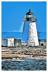 Bird Island Lighthouse Tower - Digital Painting